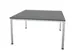 Vergadertafel 74x140x140cm 4voeten Buis Aluzilver Ms-donkergrijs