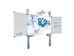 Projectiebord 120x214cm emailstaal mat wit Extraflat 5-vlaks Kolom