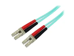 10 Gb Aqua multimode 50/125 duplex LSZH glasvezelpatchkabel 1 Meter