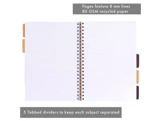 Projectboek Pukka Pad Kraft A4 lijn 5-tabs 200 pagina's 80gr - 6