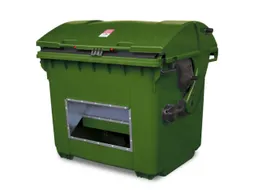 strooigoedbak,HxBxD 1035x1360x765mm,HDPE,groen,deksel groen
