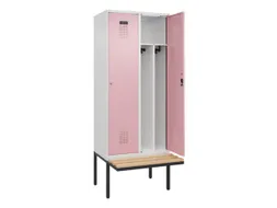 locker met bank,voor scheiding van kleding,HxBxD 2120x800x815mm,2vak