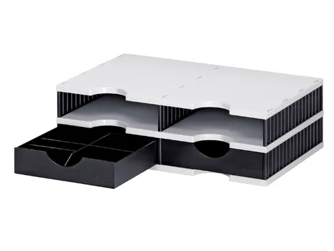 Vakkenset Styrodoc A4 4 vaks zwart/grijs