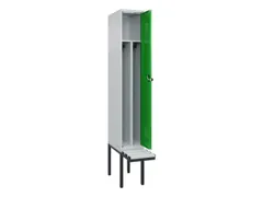 locker met bank,voor scheiding van kleding,HxBxD 2120x300x815mm,1vak