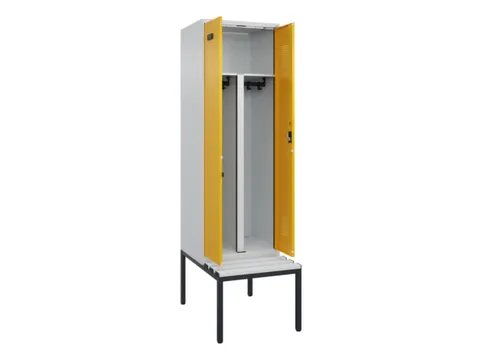PBM-locker met bank,HxBxD 2120x600x815mm,2vak,vak B 300mm