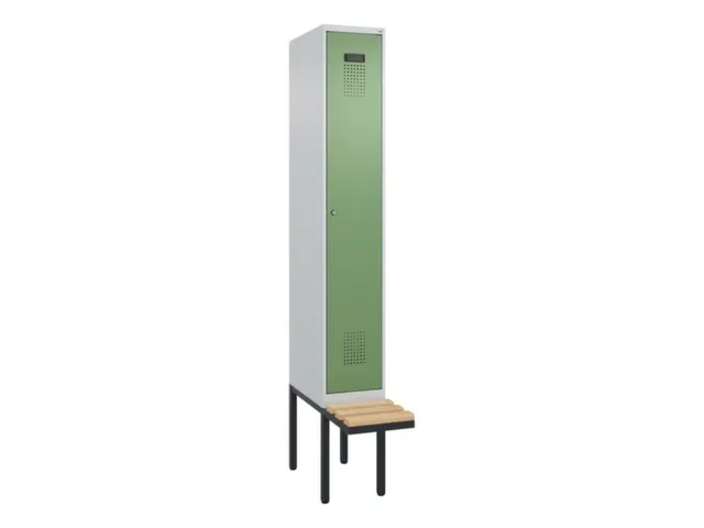 locker met bank,voor scheiding van kleding,HxBxD 2120x300x815mm,1vak