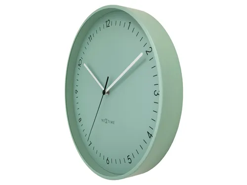 Wandklok NeXtime Berlin L 40cm mint groen aluminium