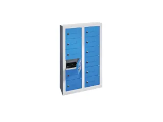lockerkast,HxBxD 815x460x200mm,2x6vakken,RAL7035,front RAL5012 - 3