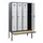 locker met bank,HxBxD 1950x1200x815mm,4vak,vak B 300mm,draaigrendel