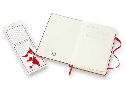 Notitieboek Moleskine pocket 90x140mm blanco hard cover scarlet red