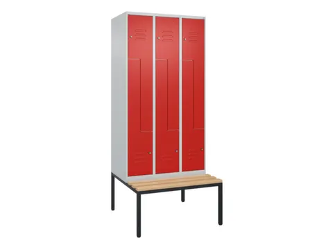 Z-garderobekast,HxBxD 2120x900x815mm,6vak,vak B 300mm,cil.-slot