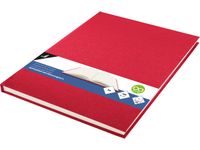 carnet Kangaro A4 blanco,rouge couverture de lin, 80 feuilles 140 grs