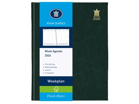 Agenda 2026 Ryam Weekplan Mundior 7dagen/2pagina's zwart