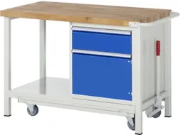 Werkbank 880x1250x700mm Beukenhouten Werkblad 1lade Kast