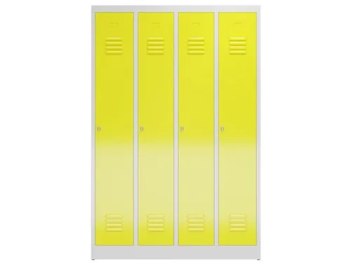 garderobekast 1800x1185x500mm 4vak klink sokkel romp RAL7035 RAL1018