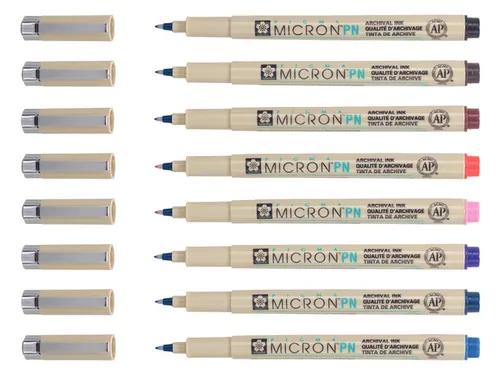 Fineliner Sakura Pigma Micron 0.4mm blister à 8 stuks assorti