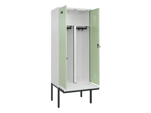 PBM-locker met bank,HxBxD 2120x800x815mm,2vak,vak B 400mm,draaigrendel