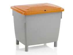Zoutbak 400L H X L X B 775X 790X 605Mm Hdpe Grijs Deksel Oranje