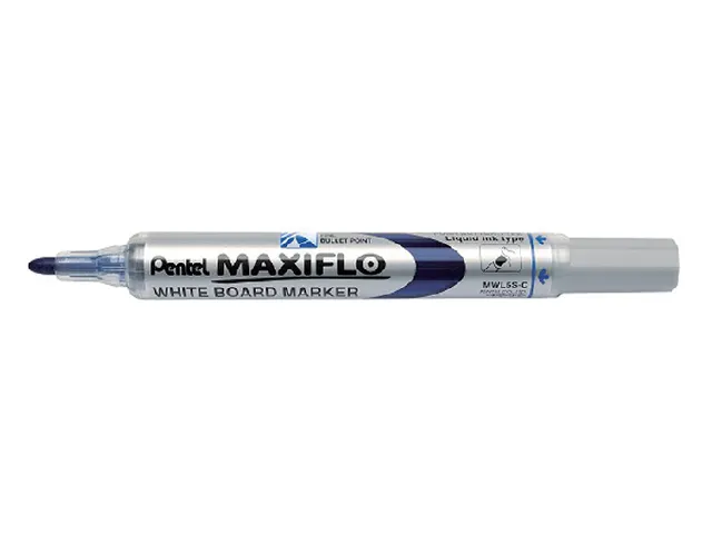 Viltstift Pentel MWL5 Maxiflo whiteboard blauw 1mm