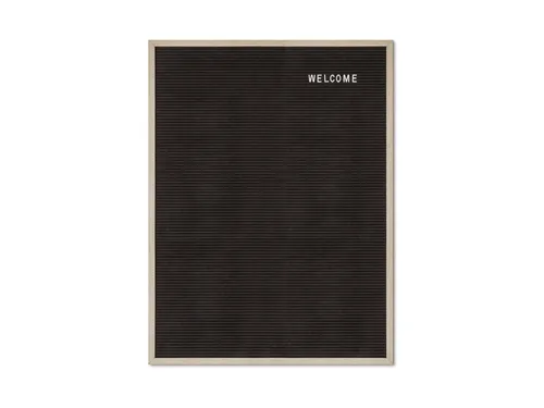 Letterbord Zwart 60x80cm licht houten frame