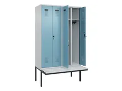 locker met bank,voor scheiding van kleding,HxBxD 2120x1200x815mm,4vak