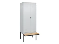 PBM-locker met bank,HxBxD 2120x800x815mm,2vak,vak B 400mm,draaigrendel