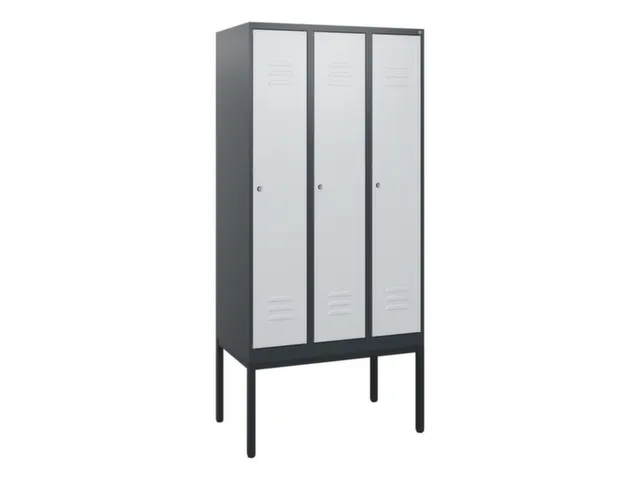 locker,HxBxD 1950x900x500mm,3vak,vak B 300mm,cil.-slot,voetonderstel