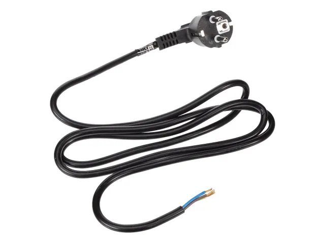 Voedingskabel Zwart CEE 7/7 90 + Uiteinden L=1.5m H05VV-F 3G0.75mm²