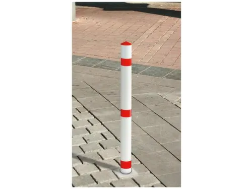 Signaleringspaal Kunststof H 1160Mm Uitneembaar Met Bodemhuls Rood/wit