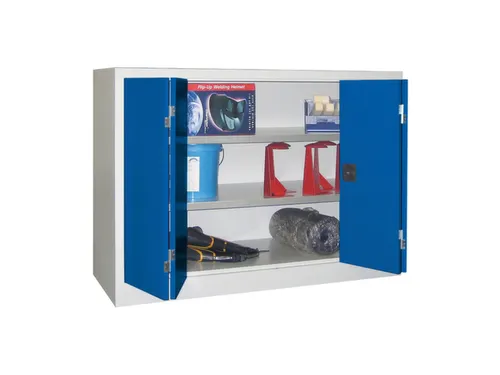 Vouwdeurkast 1000x1200x600mm 2legborden Verzinkt Ral7035 Front Ral5010
