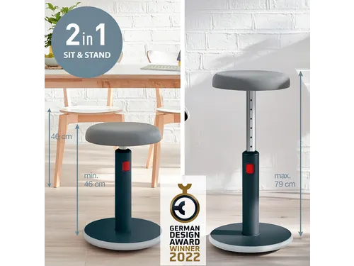 Actieve zit-sta kruk Leitz Ergo Cosy grijs