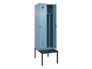 locker met bank,voor scheiding van kleding,HxBxD 2120x600x815mm,2vak - 1