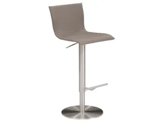 barkruk,zitting H 550-815mm,zitting leer taupe,rug leer taupe - 2