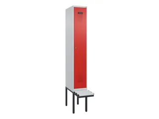 locker met bank,voor scheiding van kleding,HxBxD 2120x300x815mm,1vak - 2