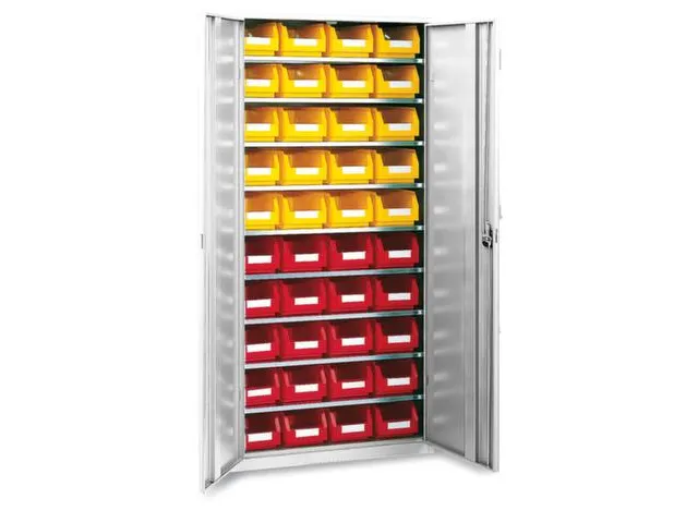 Stellingkast Met 40zichtbakken Hxbxd 1950x950x400mm Ral7035