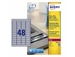 Inventaris Etiket Avery L6009-20 45.7x21.2mm Zilver 960 stuks