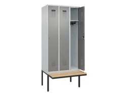 locker met bank,HxBxD 2120x900x815mm,3vak,vak B 300mm,cilinderslot