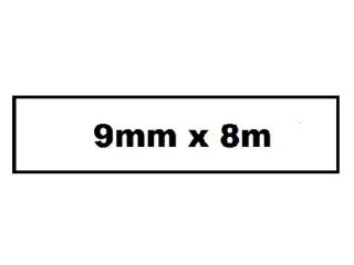 Labeltape Quantore TZE-221 9mm x 8m zwart op wit - 1