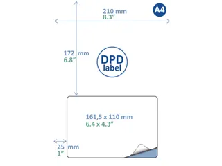 Retourlabel DPD label A4 161.5x110mm 1000 Vel - 2