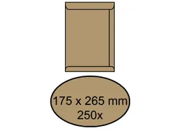 Envelop Akte 175x265mm Zelfklevend 90gr Bruin