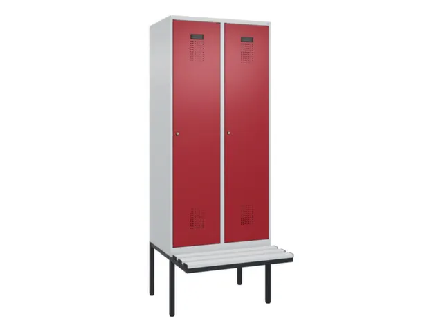 locker met bank,voor scheiding van kleding,HxBxD 2120x800x815mm,2vak