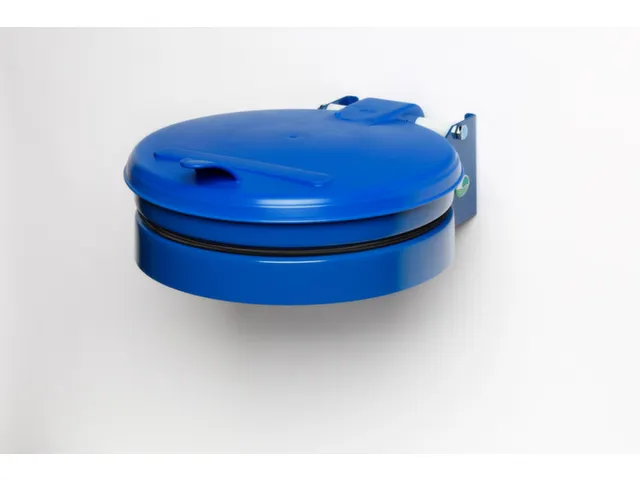 Afvalverzamelaar 120 Liter Wand Plaatstaal Kunststof Deksel Blauw