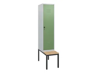 locker met bank,HxBxD 1950x400x815mm,1vak,vak B 400mm,draaigrendel - 1