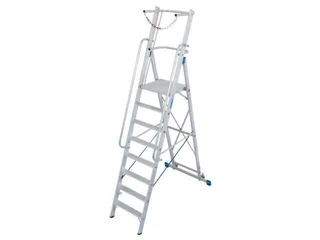 verrijdbare treden-platformladder eenzijdig 8treden stand H 1 9m - 6