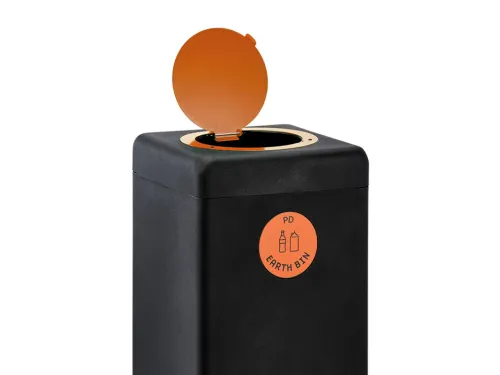 Afvalbak 90 liter EarthBin zwart oranje