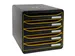 Module de classement Big Box Plus 5 tiroirs Black Office - Noir/jaune