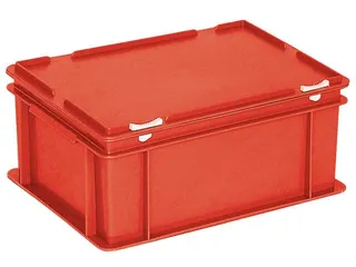 Euronorm Stapelkrat Hxlxb 180X400X300Mm 16L Met Deksel Rood - 1