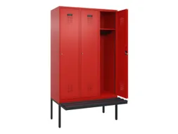 locker met bank,HxBxD 2120x1200x815mm,3vak,vak B 400mm,cilinderslot