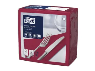 Tissue Servet 39x39cm 2-Laags 1/4 Vouw Burgundy 12x150st - 2
