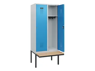 locker met bank,HxBxD 1950x800x815mm,2vak,vak B 400mm,cilinderslot - 1